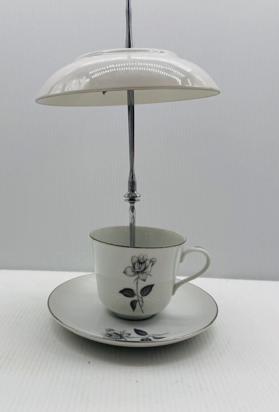 Vintage Teacup Bird Feeder Handmade Garden Decor